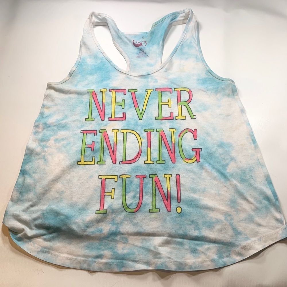 OP | Tie Dye Tank Top Neon Vintage NEVER Ending 90’s 80’s - Picture 2 of 6